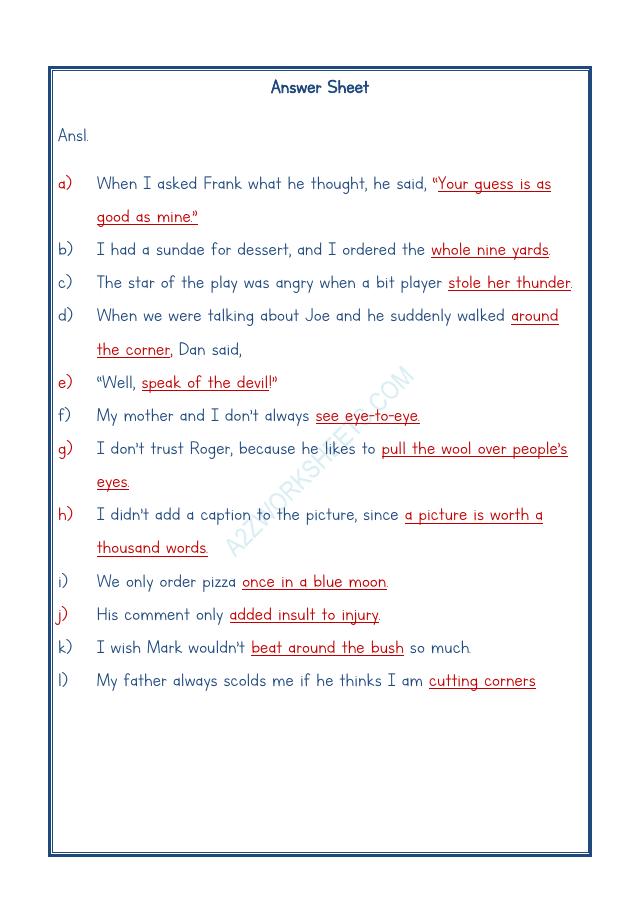 A2ZWorksheets:English-Reading-Idioms And Phrases-08