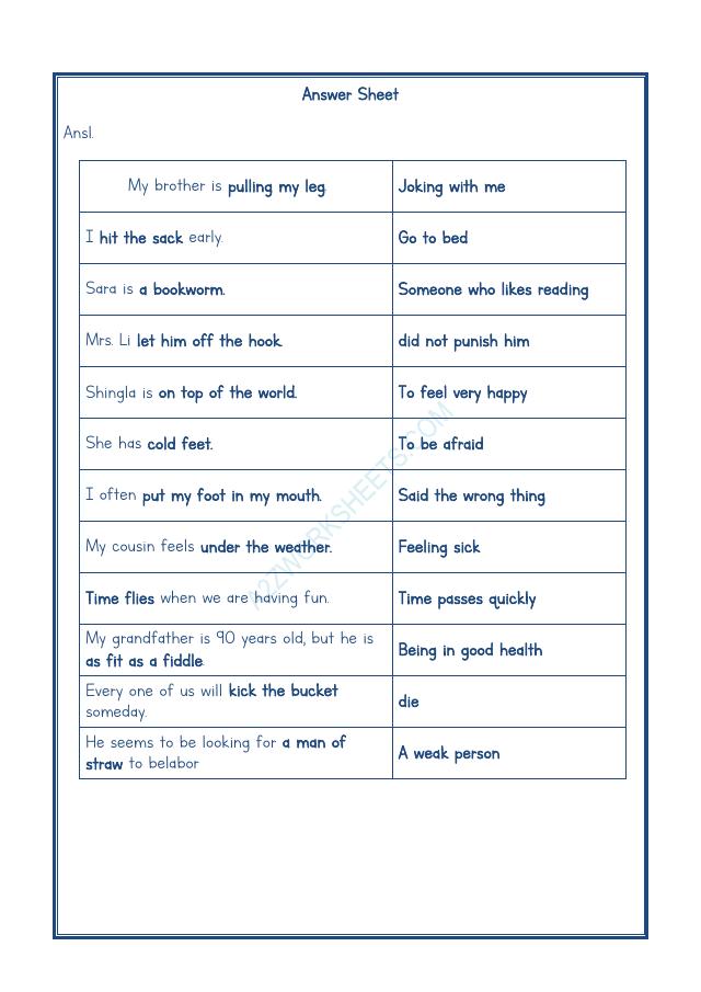 A2ZWorksheets:English-Reading-Idioms And Phrases-02