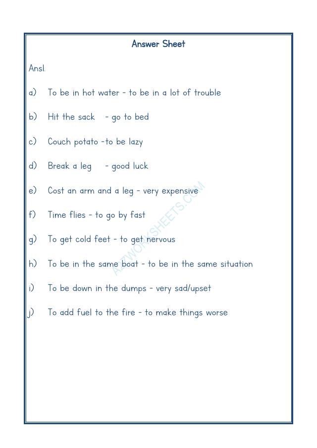 A2ZWorksheets:English-Reading-Idioms And Phrases-05