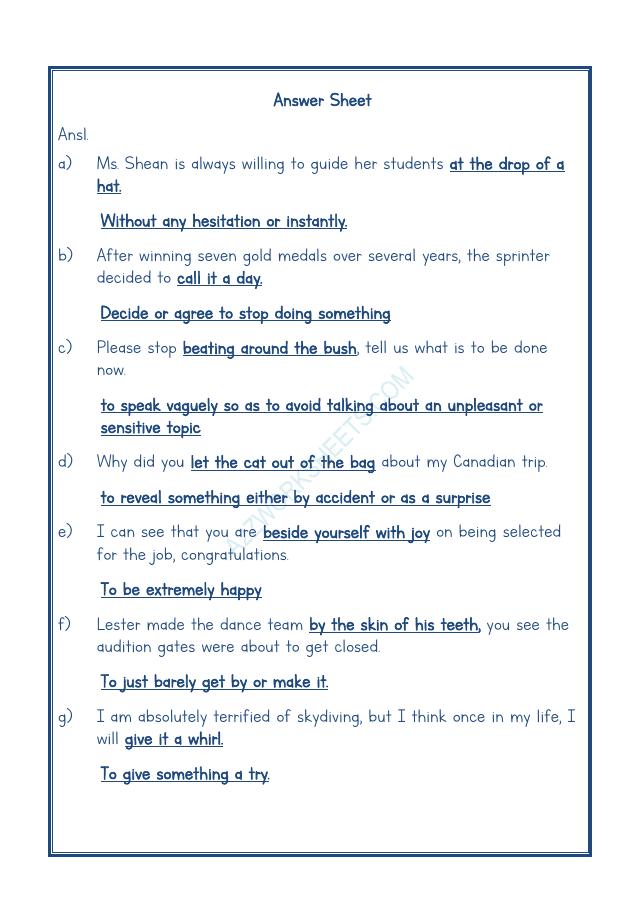 A2ZWorksheets:English-Reading-Idioms And Phrases-08