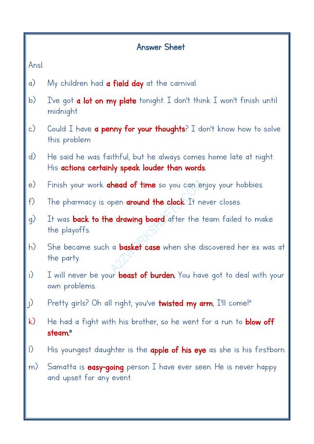A2ZWorksheets:English-Reading-Idioms And Phrases-09
