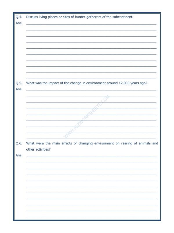 A2ZWorksheets:General Awareness-Our History and Heritage-On The Trial Of The Earliest People-10