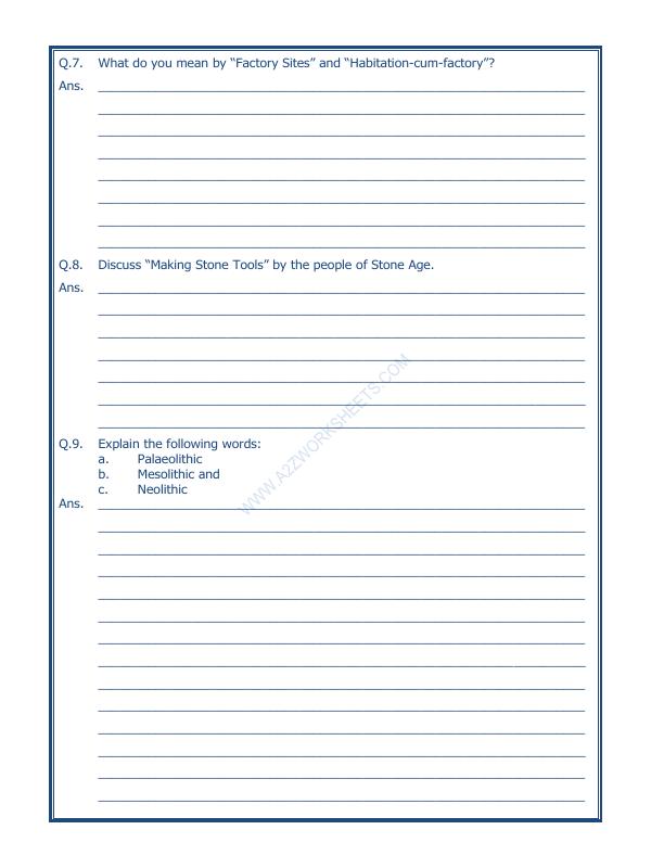 A2ZWorksheets:General Awareness-Our History and Heritage-On The Trial Of The Earliest People-10