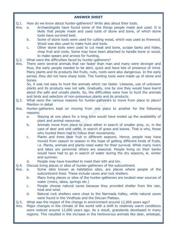 A2ZWorksheets:General Awareness-Our History and Heritage-On The Trial Of The Earliest People-10