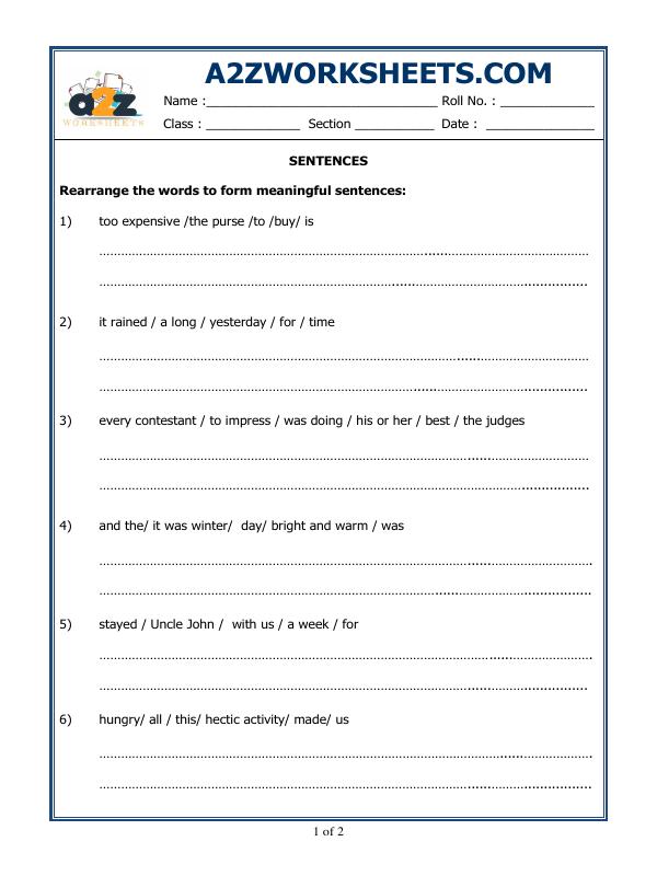 Permit Sentence For Class 6