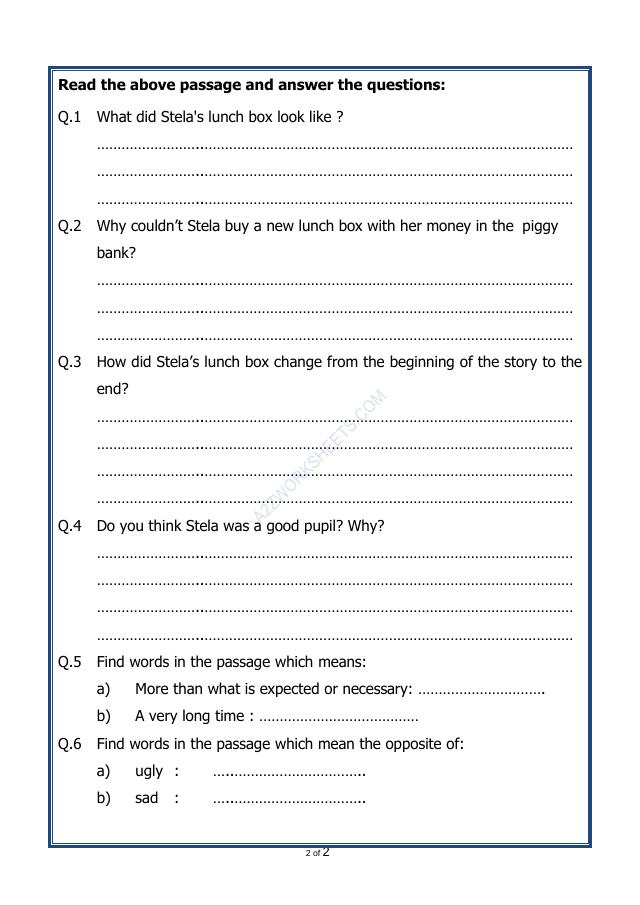 A2ZWorksheets:English-Reading-Comprehension Passage-38