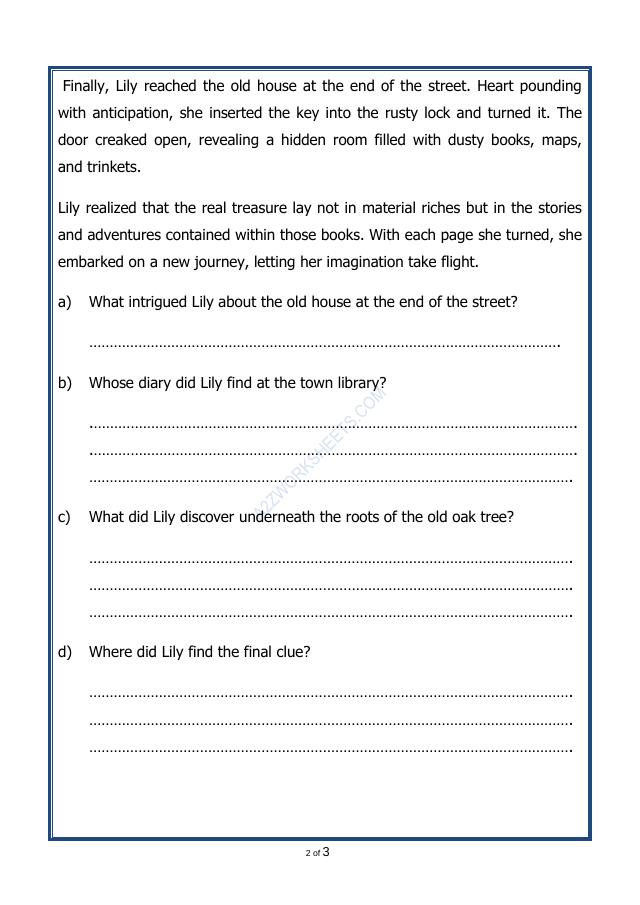 A2ZWorksheets:English-Reading-Comprehension Passage-45