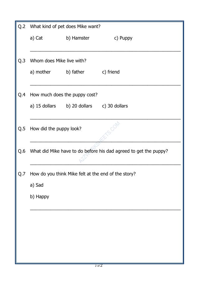 A2ZWorksheets:English-Reading-Comprehension Passage-41