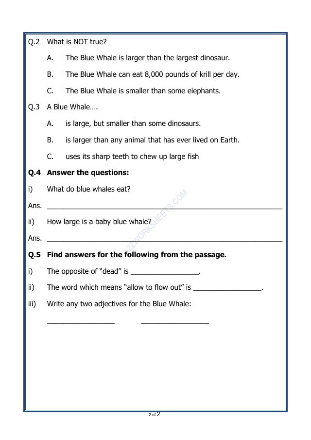 A2ZWorksheets:English-Reading-Comprehension Passage-45