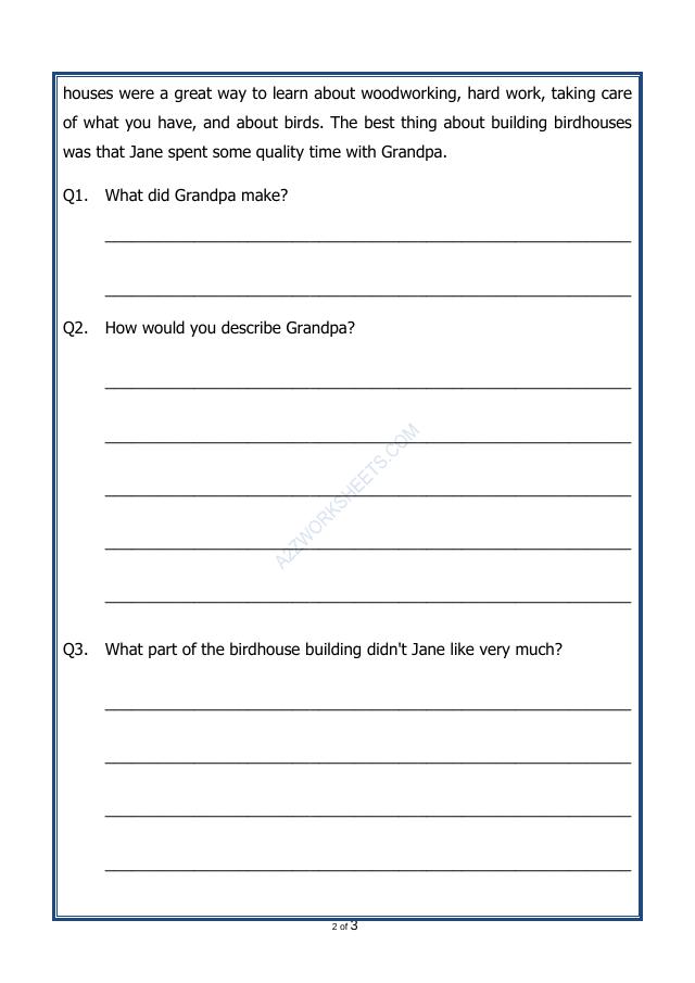 A2ZWorksheets:English-Reading-Comprehension Passage-51