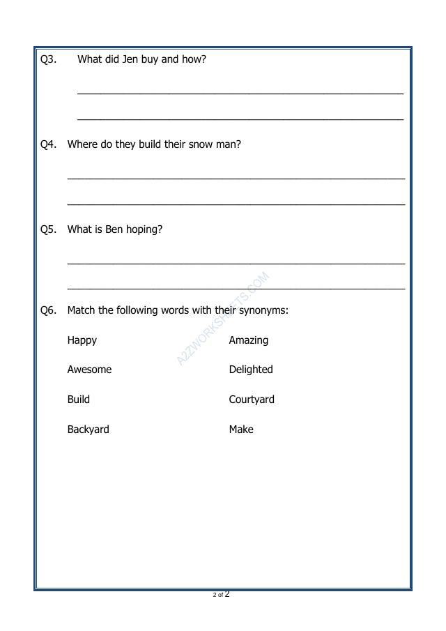A2ZWorksheets:English-Reading-Comprehension Passage-58
