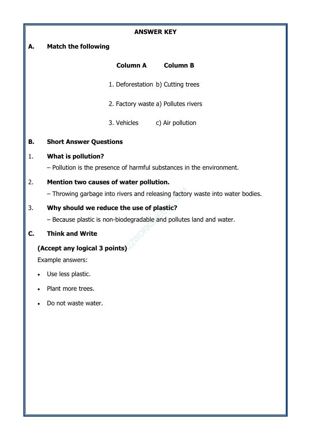 A2ZWorksheets:Science-Environment And Our Surroundings-Human Activities and Environment