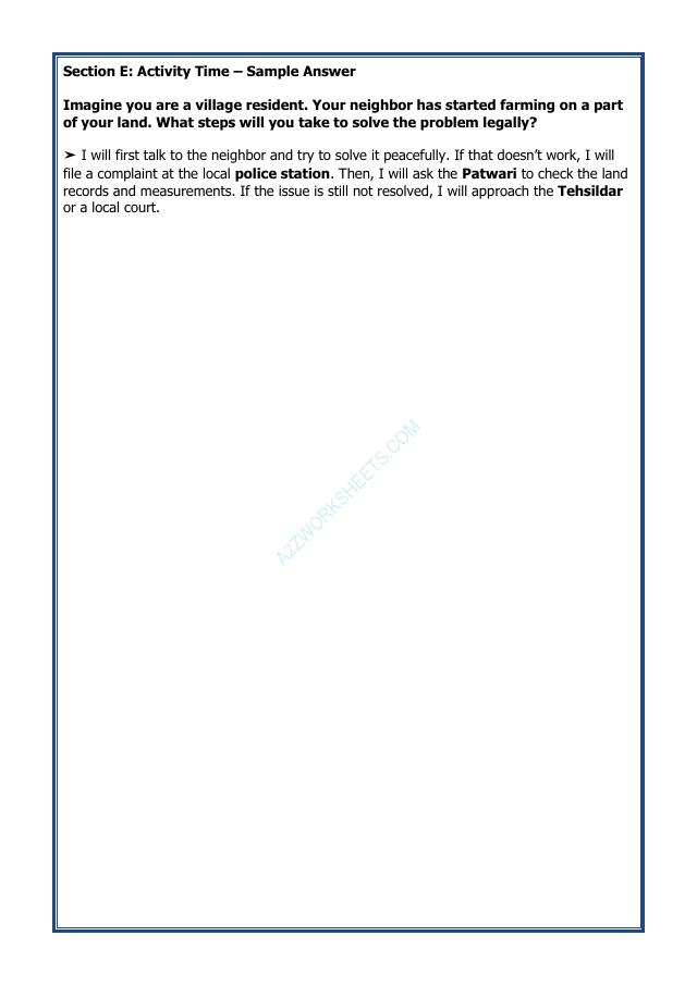 A2ZWorksheets:General Awareness-India and Its Neighbouring Countries-Grassroot Democracy - Rural Administration