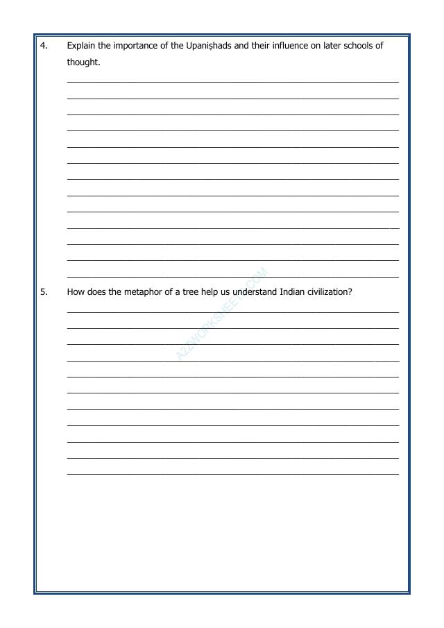 A2ZWorksheets:General Awareness-India and Its Neighbouring Countries-India's Cultural Roots