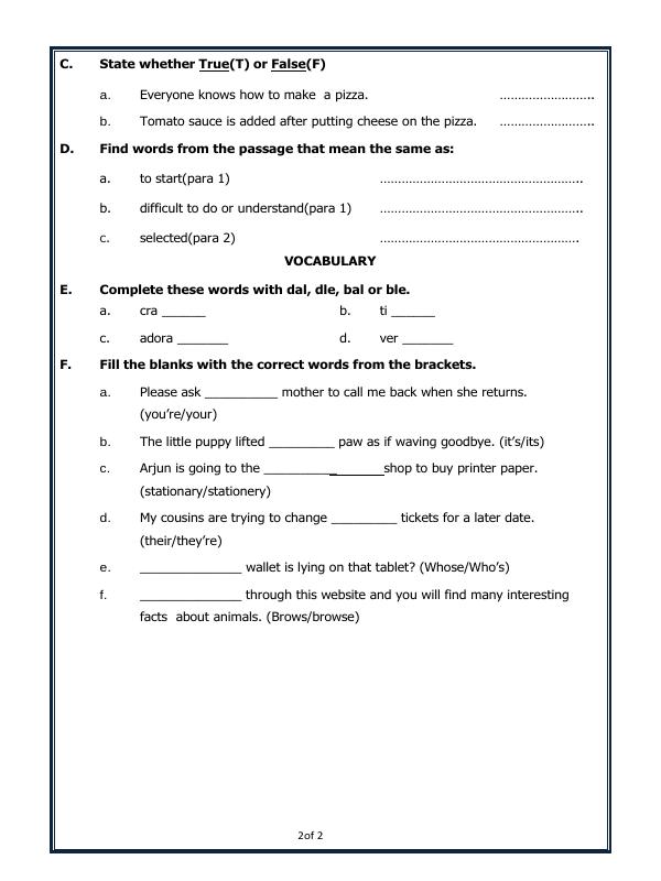 A2ZWorksheets:English-Reading-Comprehension Passage-01