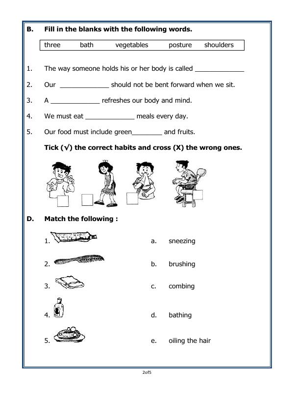 A2ZWorksheets:General Awareness-Habits and Hygiene-Good Habits