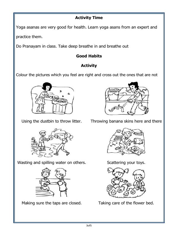 A2ZWorksheets:General Awareness-Habits and Hygiene-Good Habits