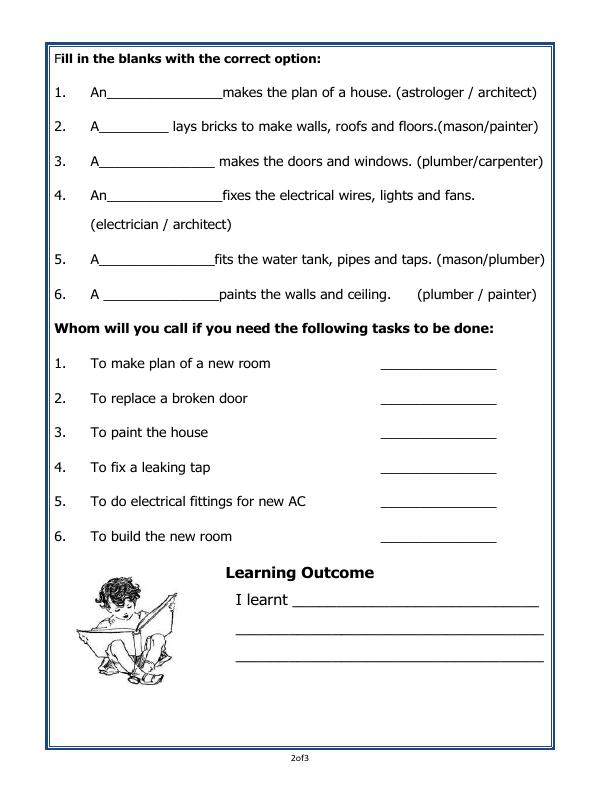A2ZWorksheets:General Awareness-My Home and Places in Our Neighbourhood-House