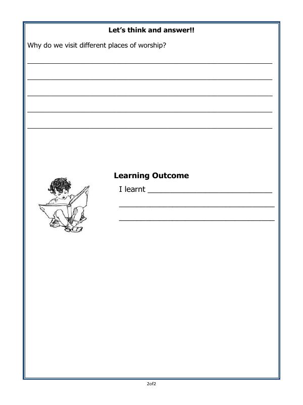 A2ZWorksheets:General Awareness-My Home and Places in Our Neighbourhood-Places Of Worship