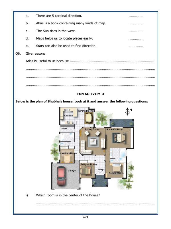 A2ZWorksheets:General Awareness-Maps and Directions-Directions And Maps