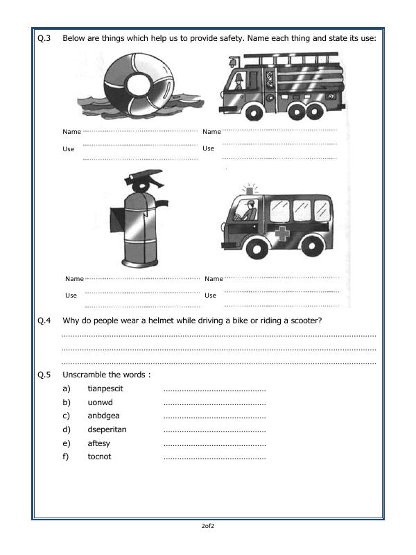 A2ZWorksheets:General Awareness-Safety-Safety And First Aid