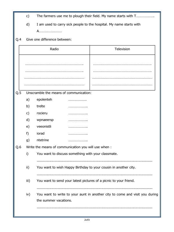 A2ZWorksheets:General Awareness-Transportation and Communication-Transportation And Communication