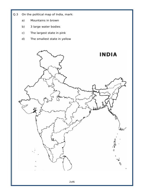 A2ZWorksheets:General Awareness-India and Its Neighbouring Countries-India - Political Features