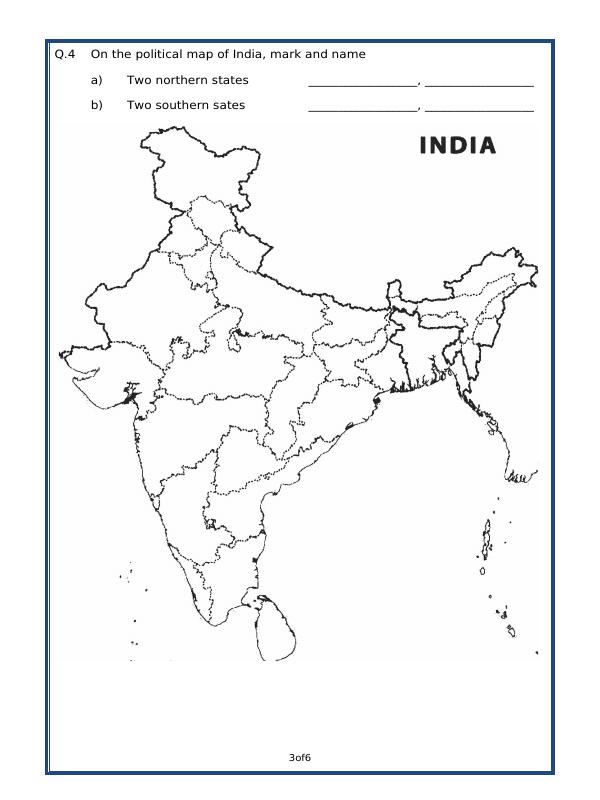 A2ZWorksheets:General Awareness-India and Its Neighbouring Countries-India - Political Features