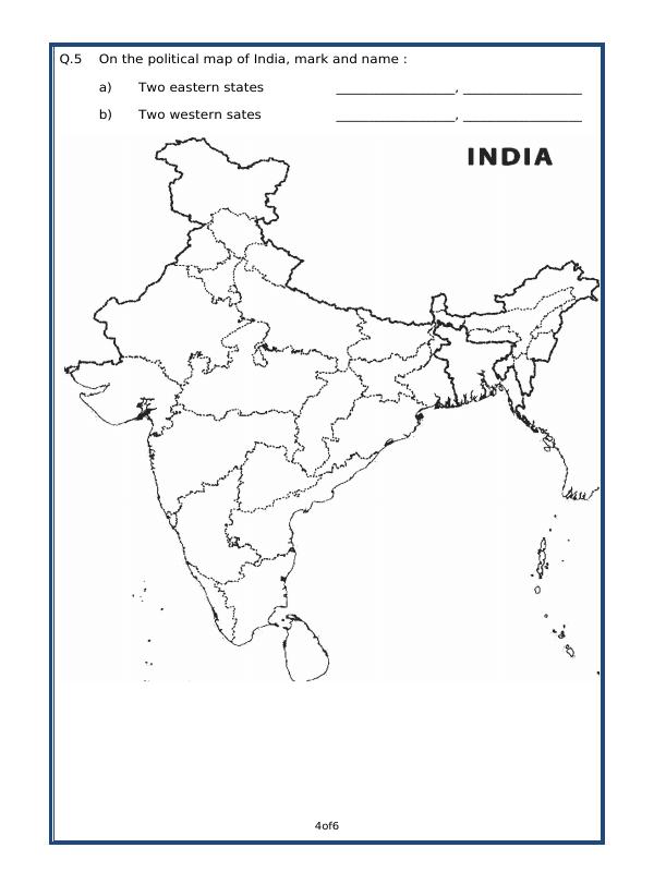 A2ZWorksheets:General Awareness-India and Its Neighbouring Countries-India - Political Features