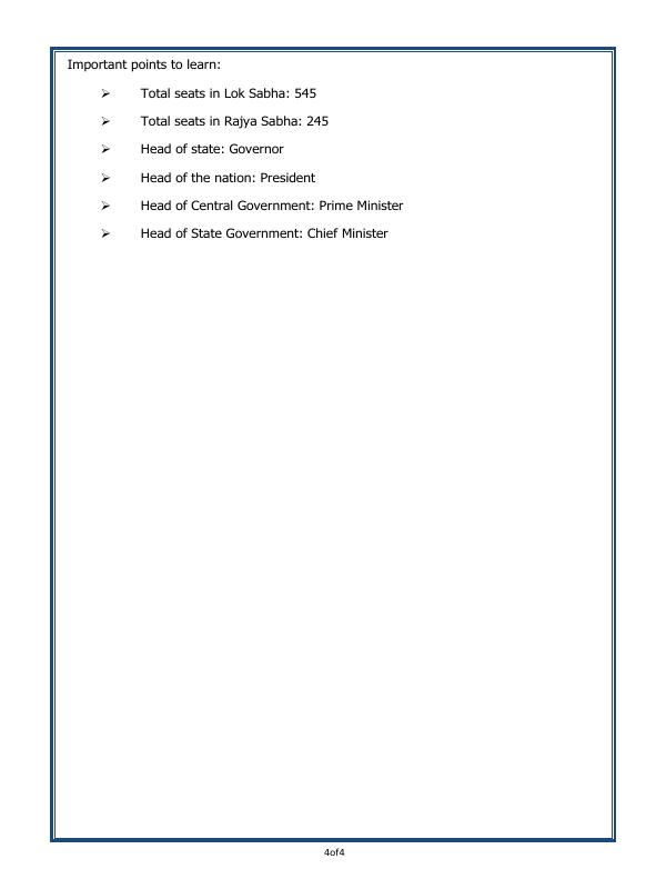 A2ZWorksheets:General Awareness-India and Its Neighbouring Countries-Our Government
