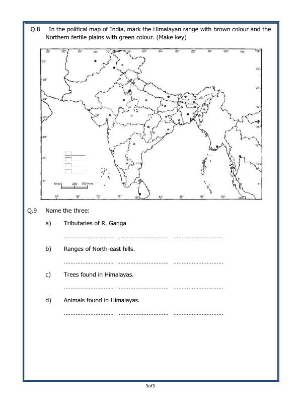 A2ZWorksheets:General Awareness-Geographical Features-The Northern Mountains And Plains