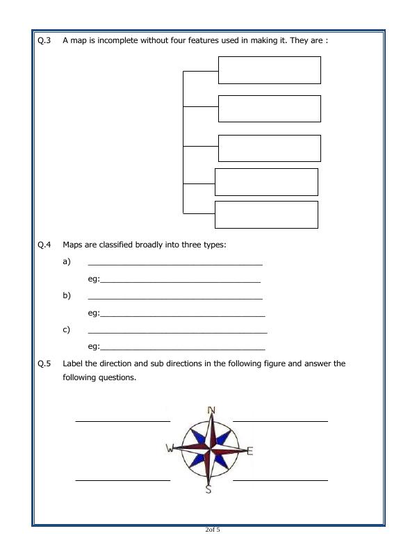 A2ZWorksheets:General Awareness-Maps and Directions-Globes And Maps