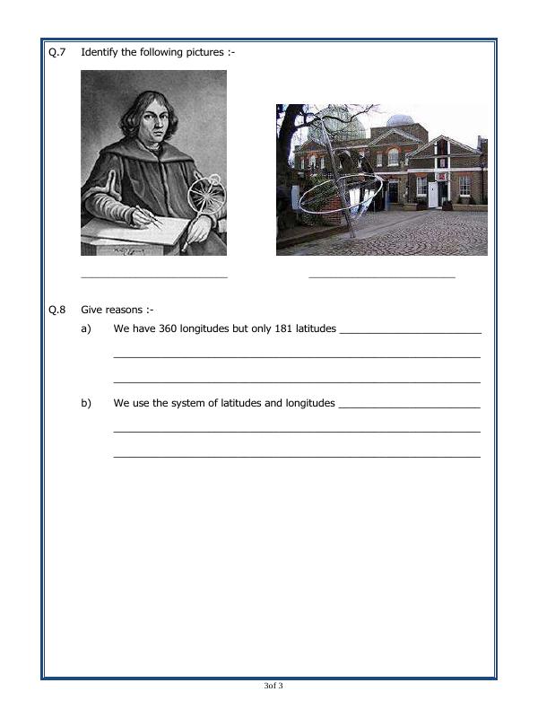 A2ZWorksheets:General Awareness-Maps and Directions-Longitudes And Latitudes