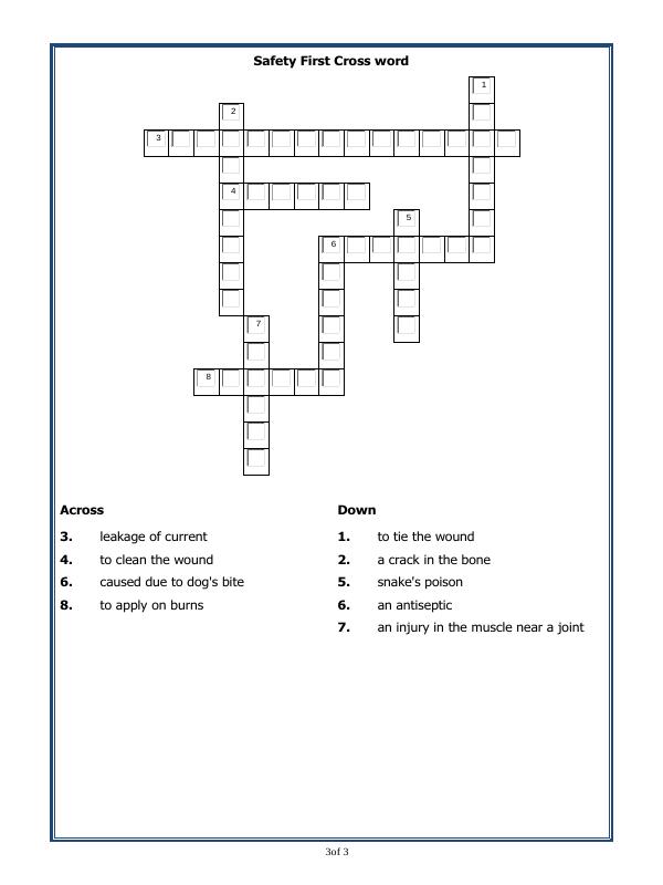 A2ZWorksheets:General Awareness-Safety-Safety First