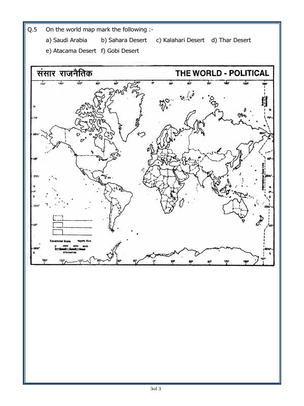 A2ZWorksheets:General Awareness-Geographical Features-The Hot Deserts