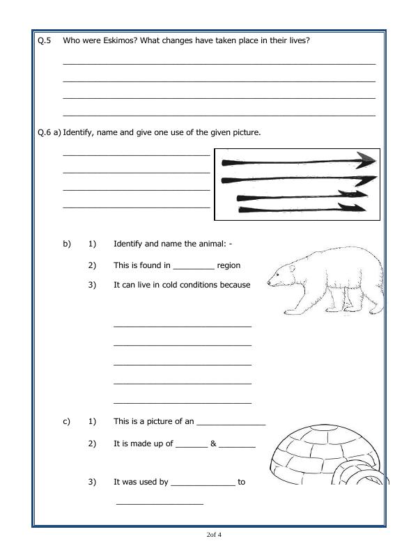 A2ZWorksheets:General Awareness-Geographical Features-The Tundra Region