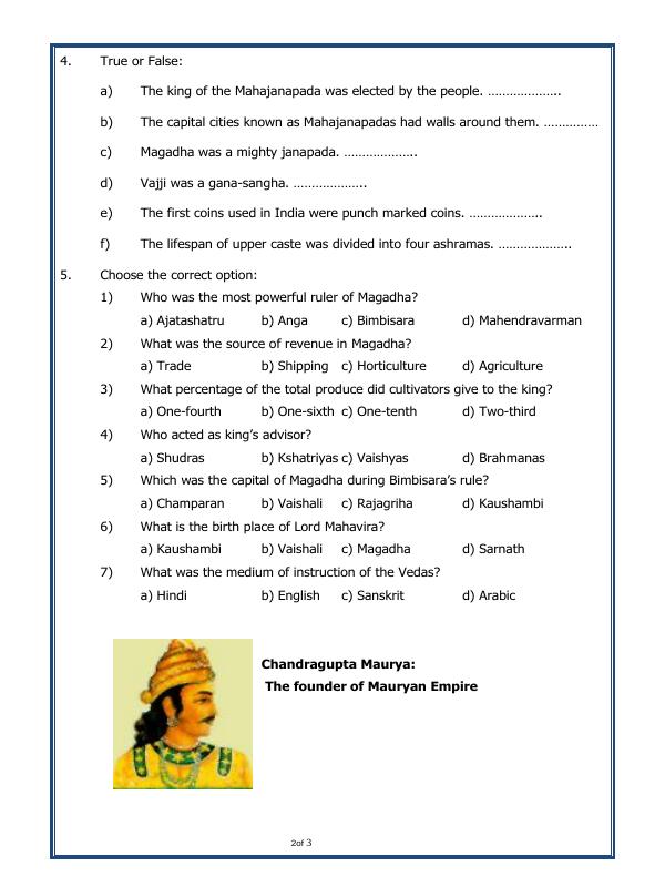 A2ZWorksheets:General Awareness-Our History and Heritage-Kingdoms, Kings And An Early Republic