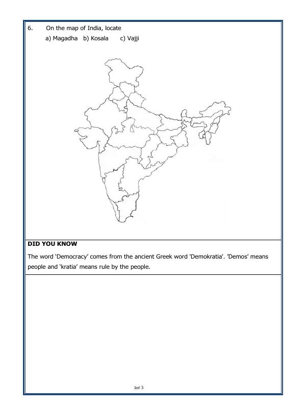 A2ZWorksheets:General Awareness-Our History and Heritage-Kingdoms, Kings And An Early Republic