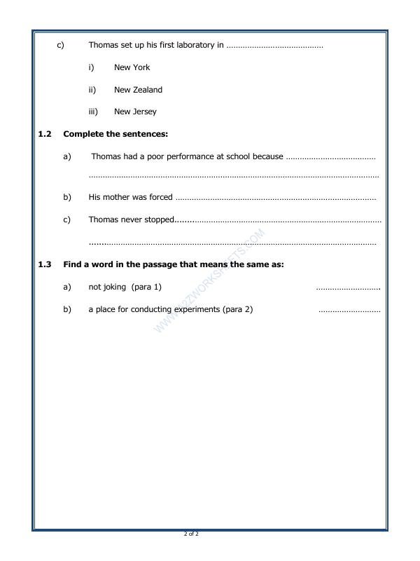 A2ZWorksheets:English-Reading-Comprehension Passage-04