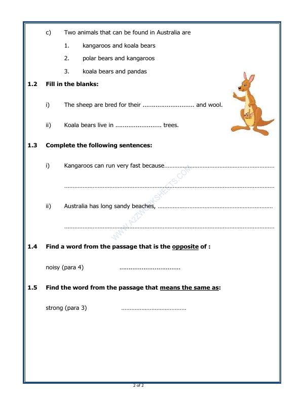 A2ZWorksheets:English-Reading-Comprehension Passage-10