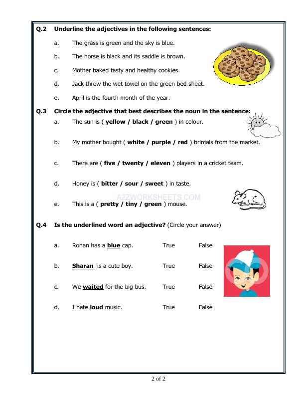 A2ZWorksheets:English-Grammar-Adjectives