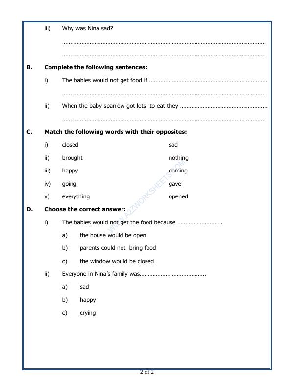 A2ZWorksheets:English-Reading-Comprehension Passage-04