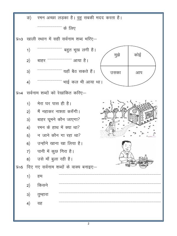 A2ZWorksheets:Language-Hindi-Hindi Grammar - Sarvanam In Hindi