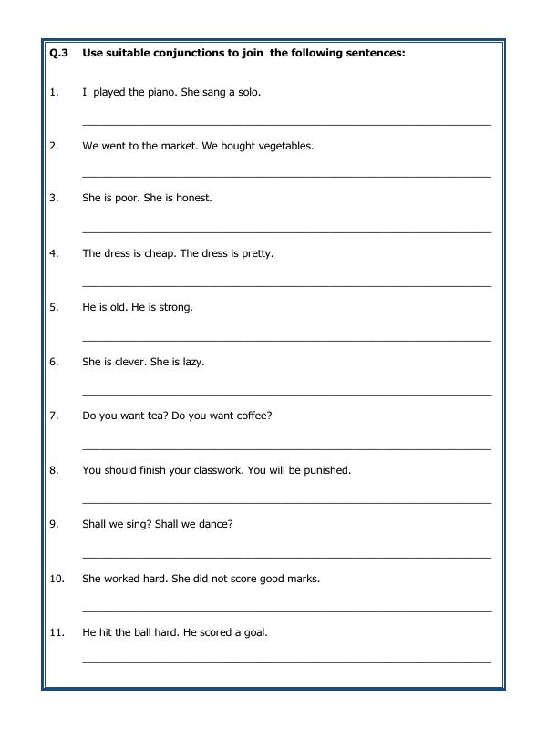 A2ZWorksheets:English-Grammar-Conjunctions