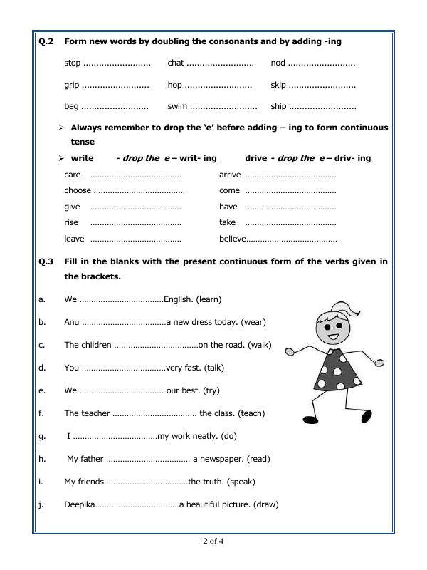 A2ZWorksheets:English-Grammar-Present Continuous Tense