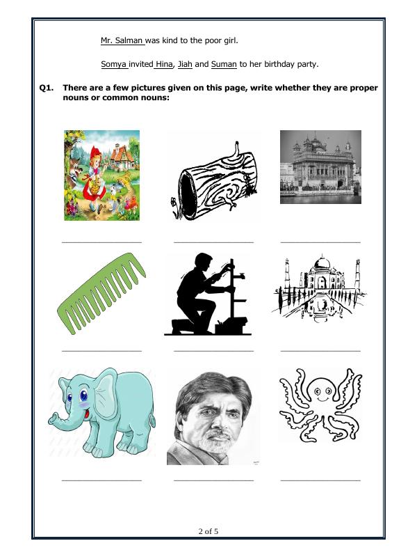 A2ZWorksheets:English-Grammar-Proper And Common Nouns