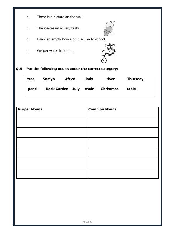 A2ZWorksheets:English-Grammar-Proper And Common Nouns