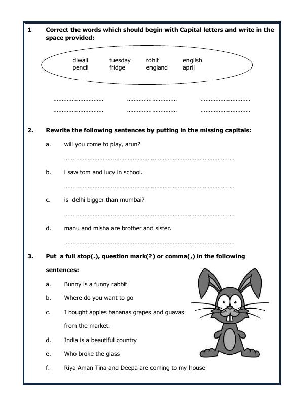 A2ZWorksheets:English-Grammar-Punctuation