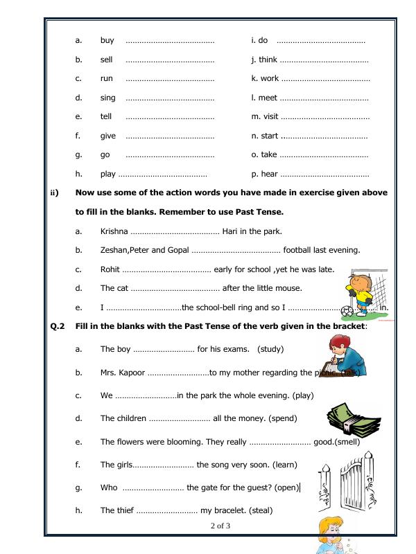 A2ZWorksheets:English-Grammar-Simple Past Tense