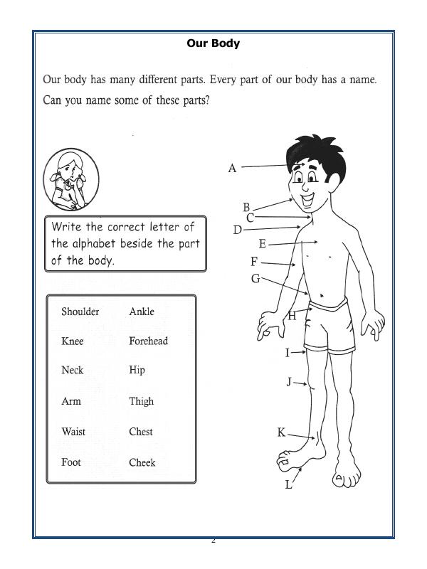 A2ZWorksheets:Science-Humans-Class-I-Our Body